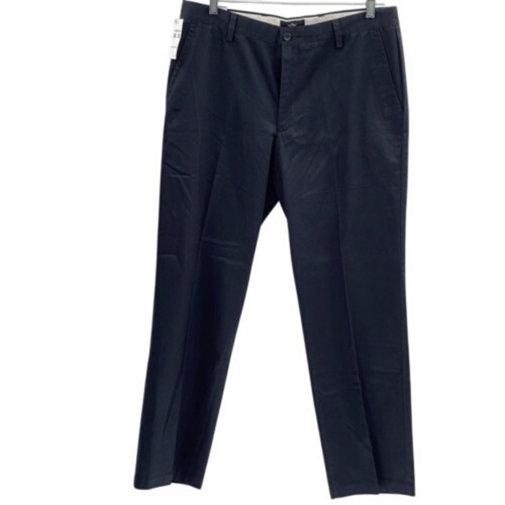 Dockers Pants Straight Fit Trousers Chino Men Size 36x 32 Navy Blue New